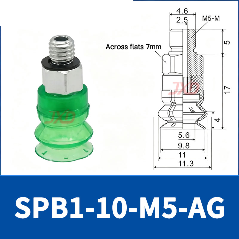 SPB1-10-M5-AG Bellows Suction Cup