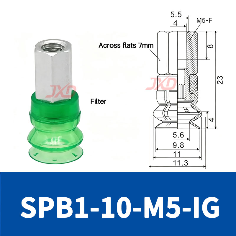 SPB1-10-M5-IG Bellows Suction Cup