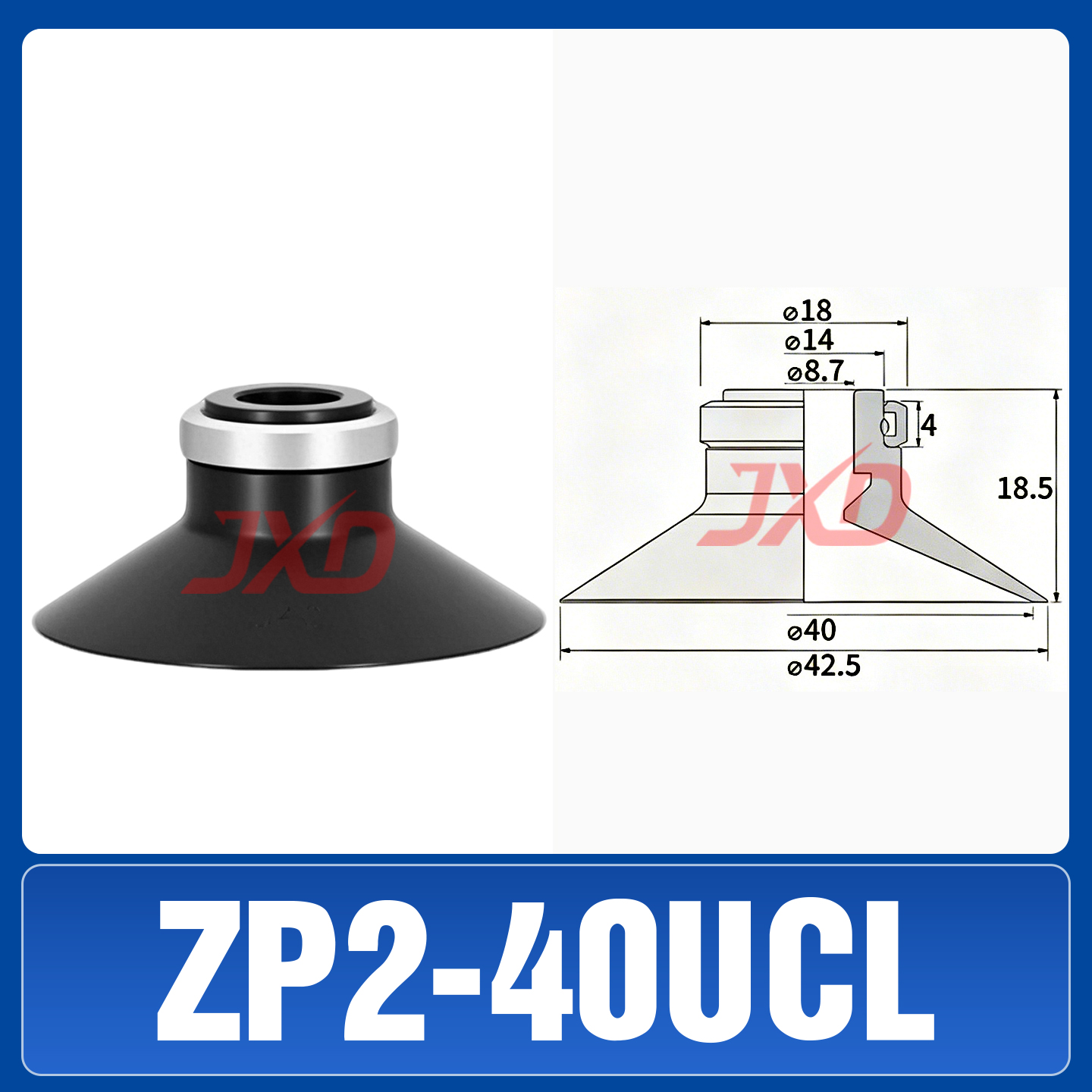 ZP2-40UCL-R Non-Marking Suction Cup - Image 1