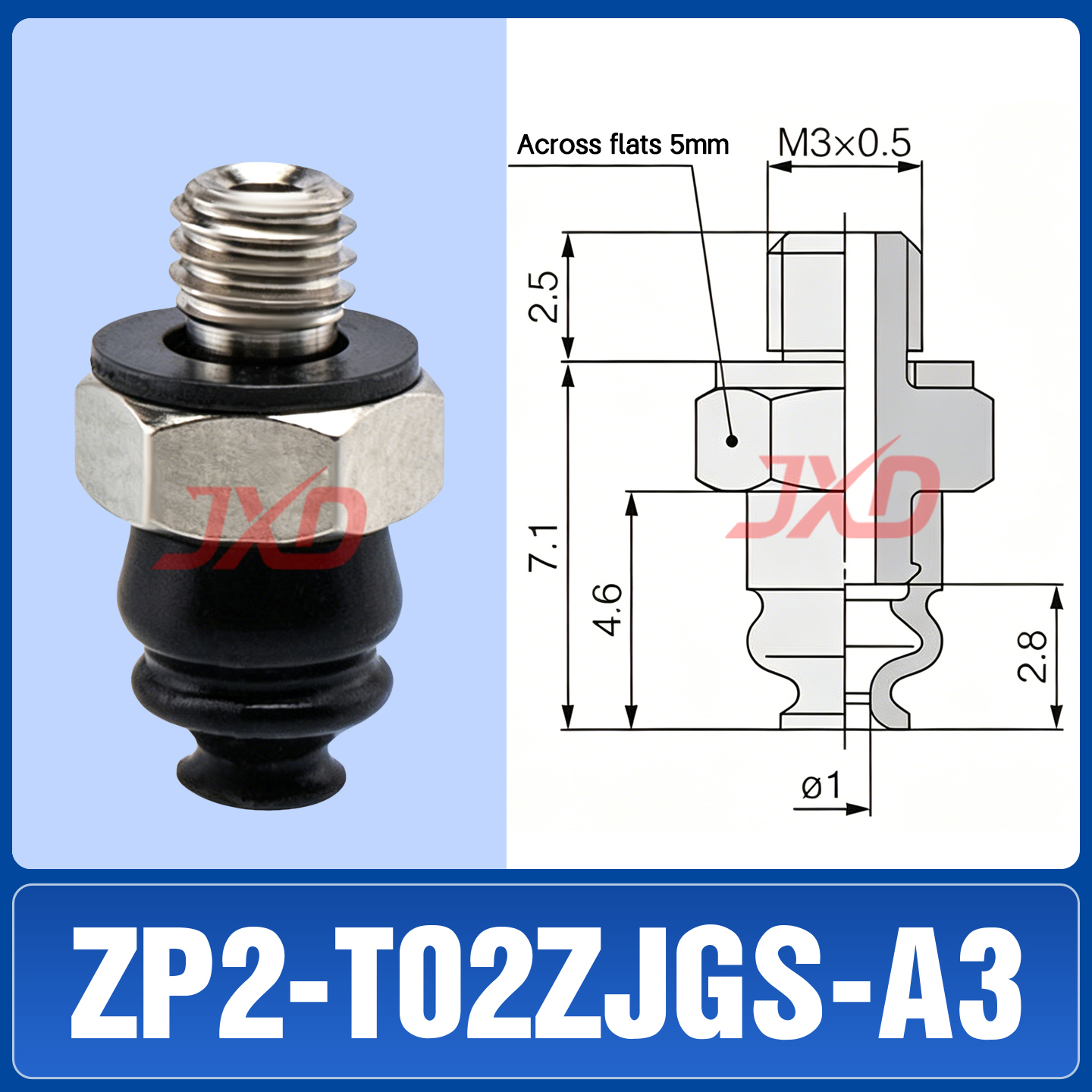 ZP2-T02ZJGS-A3 Bellows Suction Cup - Image 1