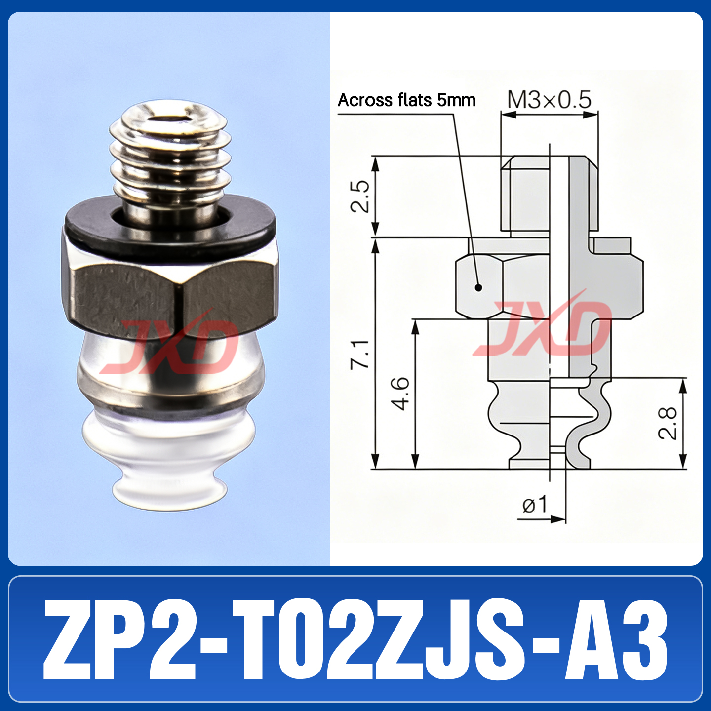 ZP2-T02ZJS-A3 Bellows Suction Cup - Image 1