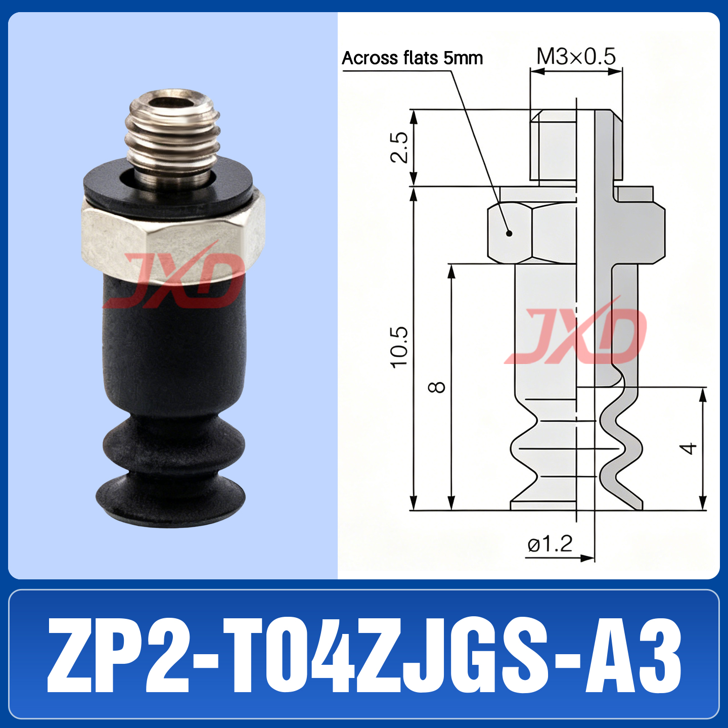 ZP2-T04ZJGS-A3 Bellows Suction Cup - Image 1