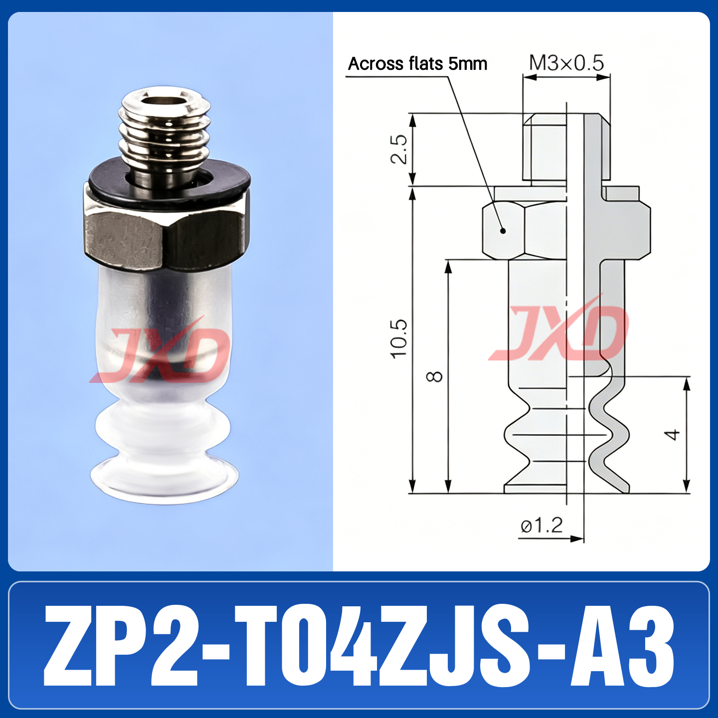 ZP2-T04ZJS-A3 Bellows Suction Cup - Image 1