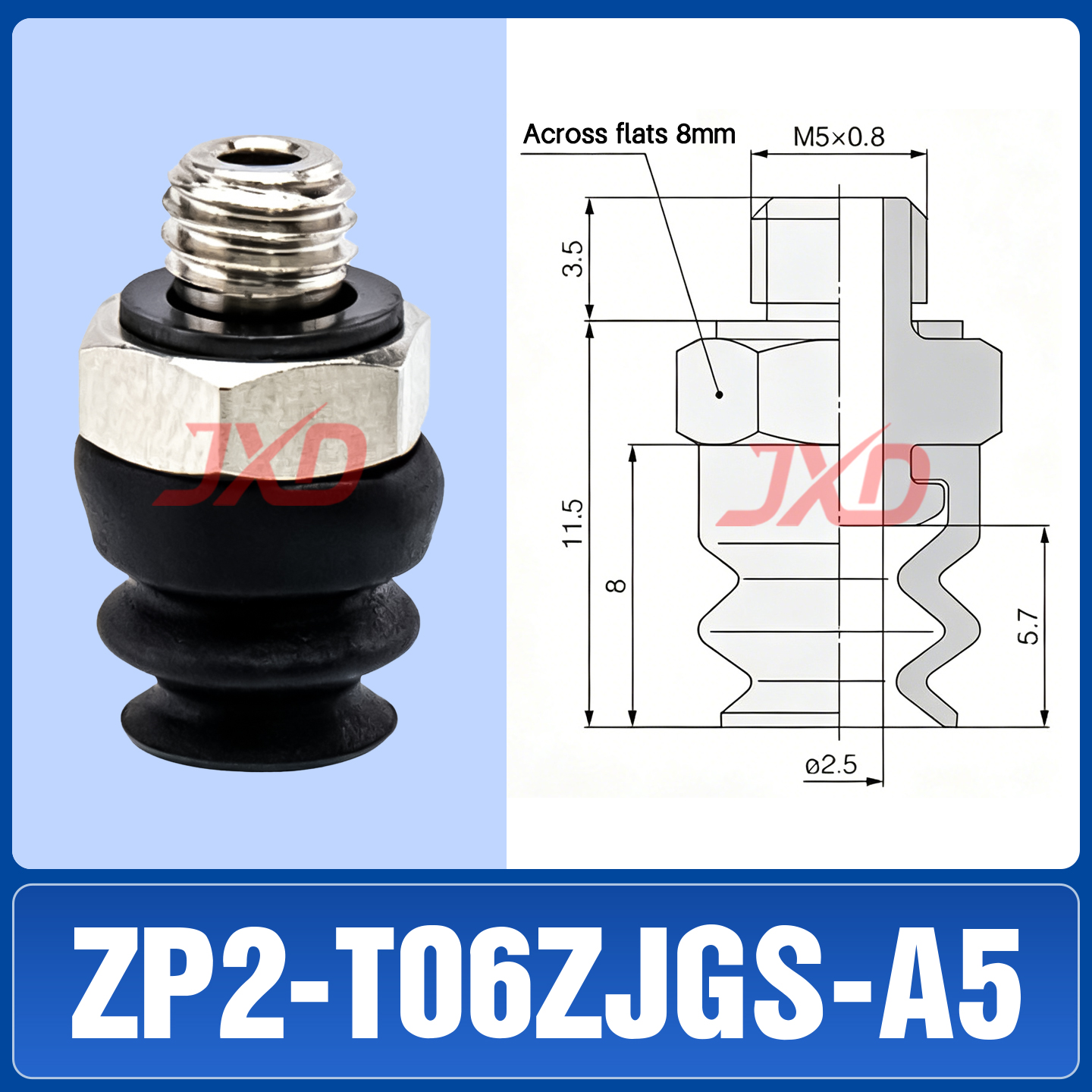 ZP2-T06ZJGS-A5 Bellows Suction Cup - Image 1
