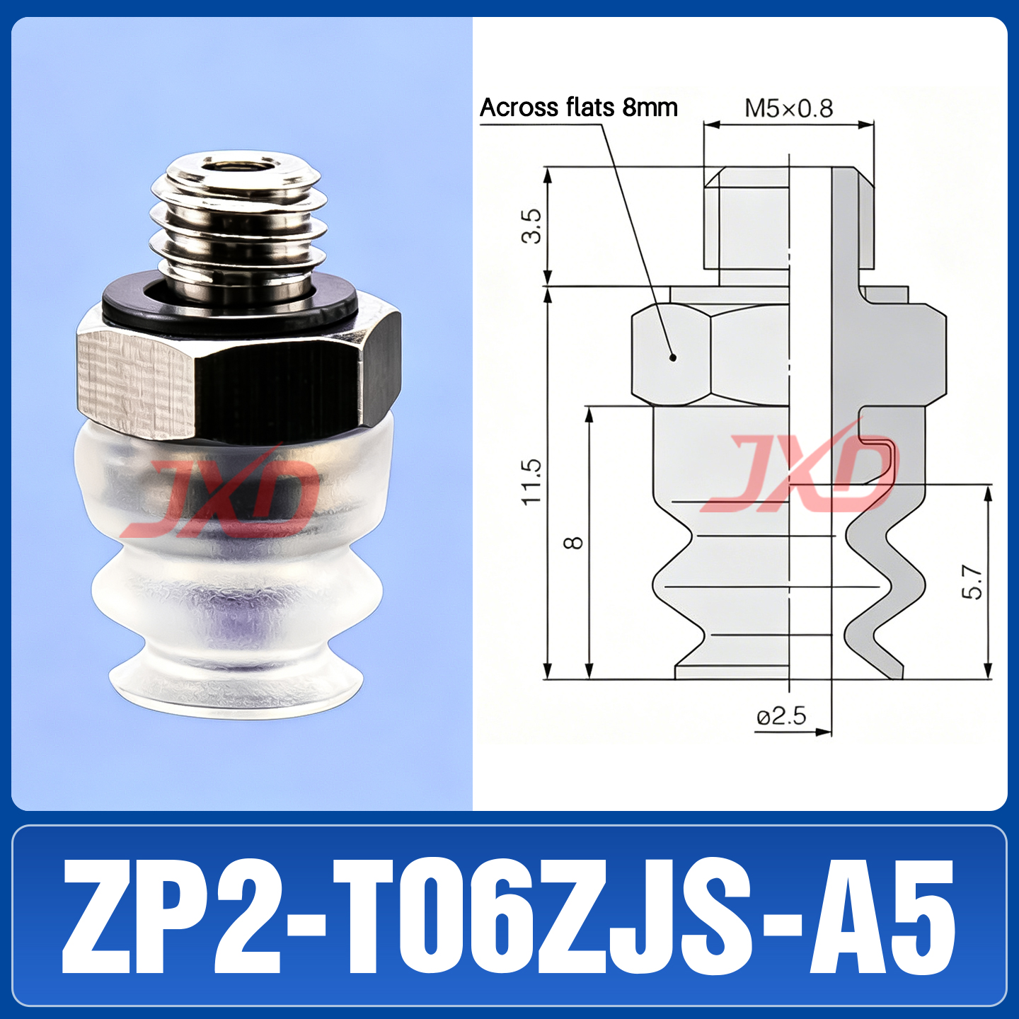 ZP2-T06ZJS-A5 Bellows Suction Cup - Image 1