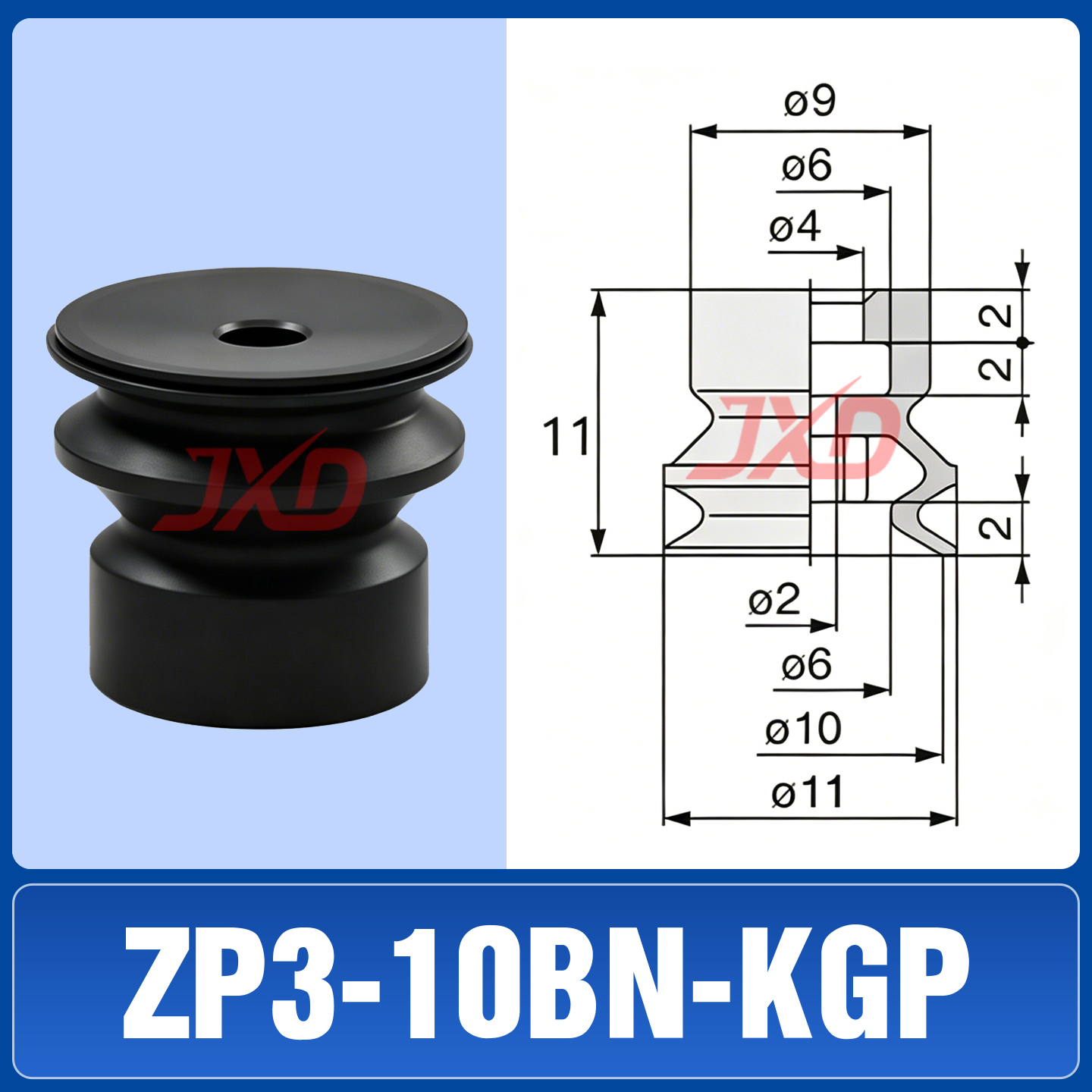 ZP3-10BN-KGP Non-Marking Suction Cup - Image 1