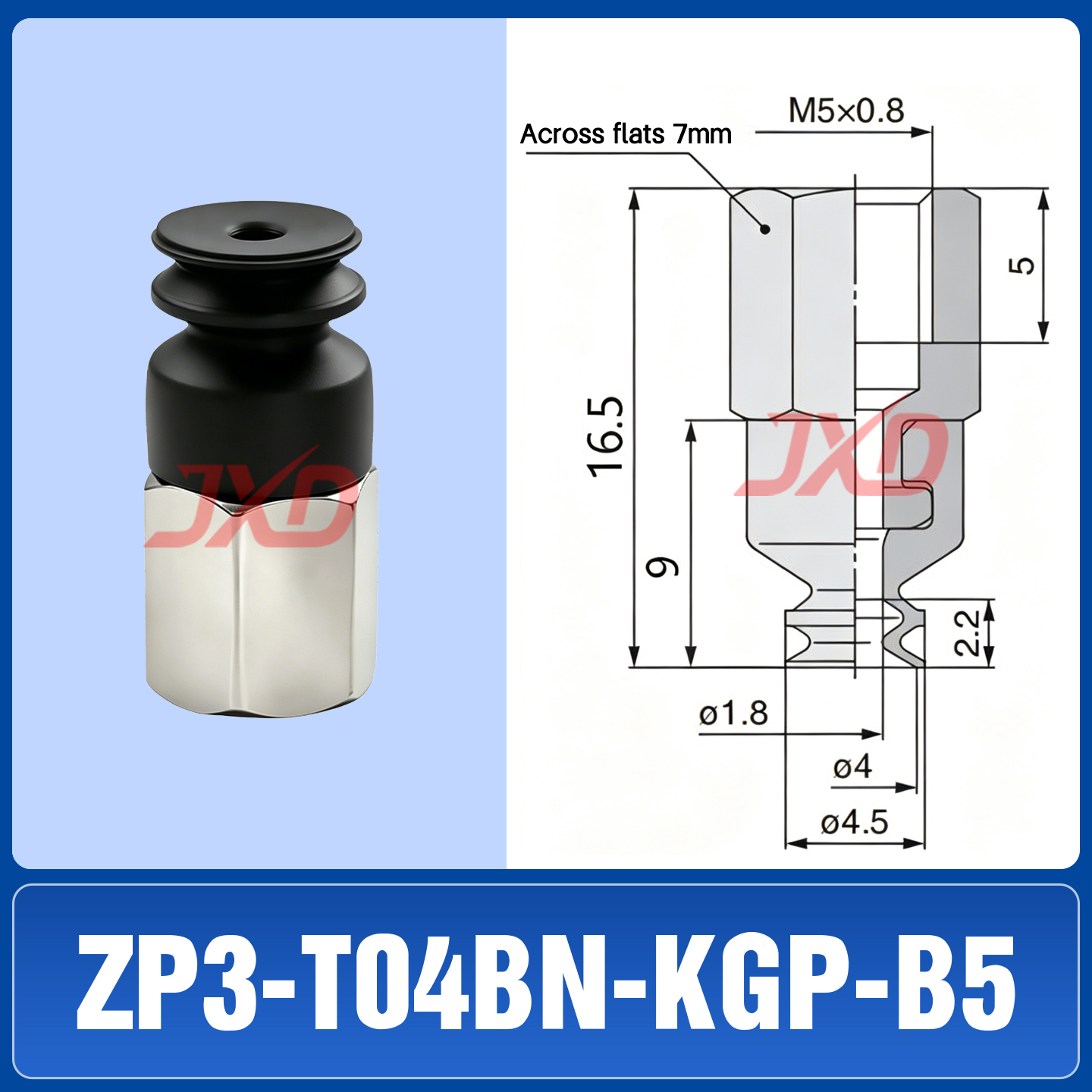 ZP3-T04BN-KGP-B5 Non-Marking Suction Cup - Image 1