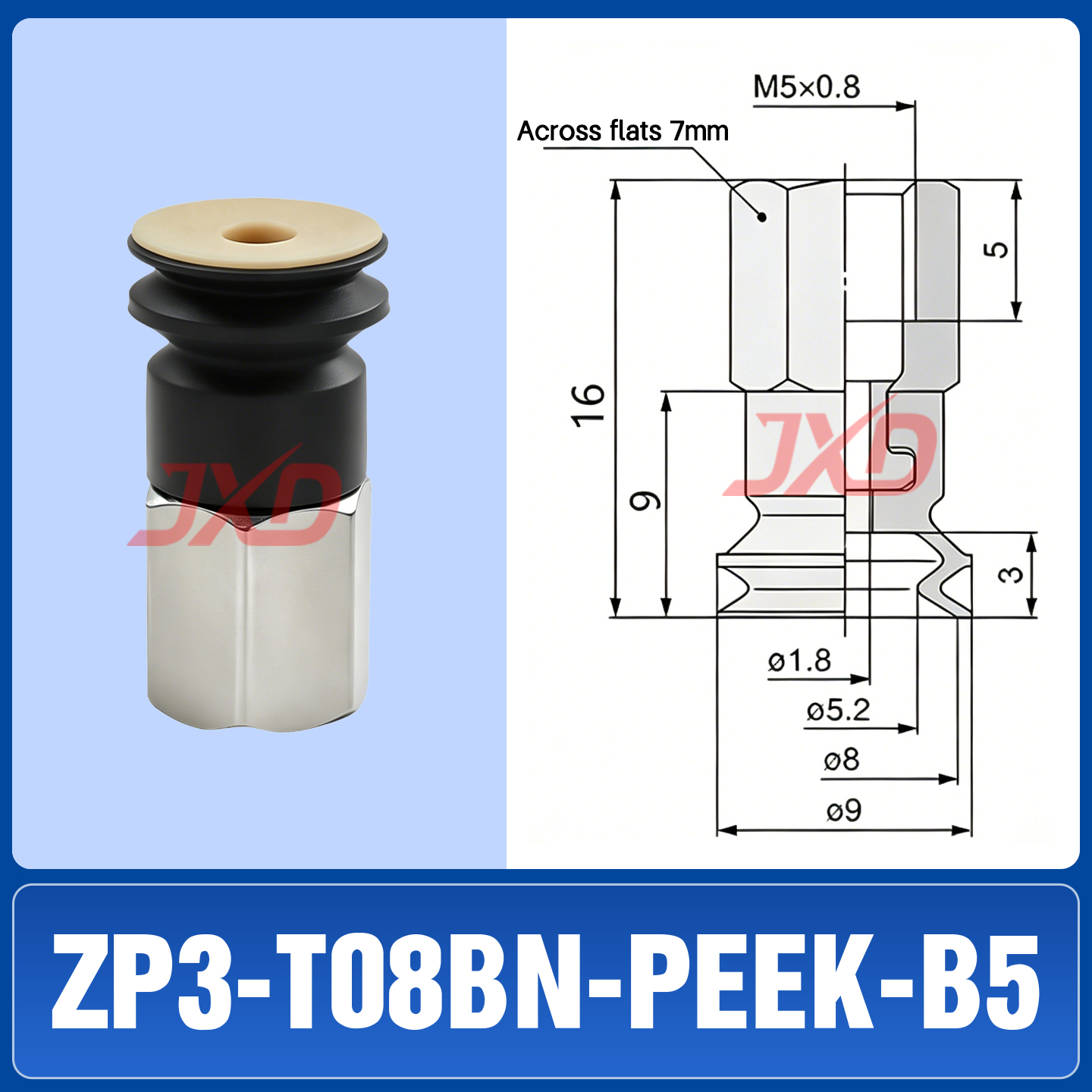 ZP3-T08BN-PEEK-B5 Non-Marking Suction Cup - Image 1