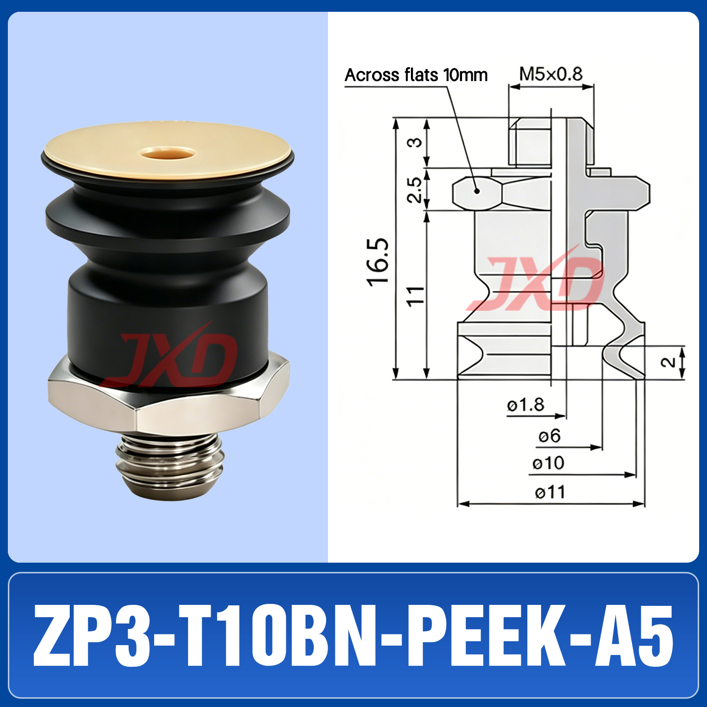 ZP3-T10BN-PEEK-A5 Non-Marking Suction Cup - Image 1