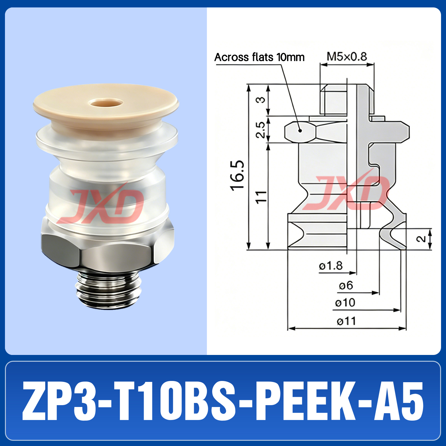 ZP3-T10BS-PEEK-A5 Non-Marking Suction Cup - Image 1