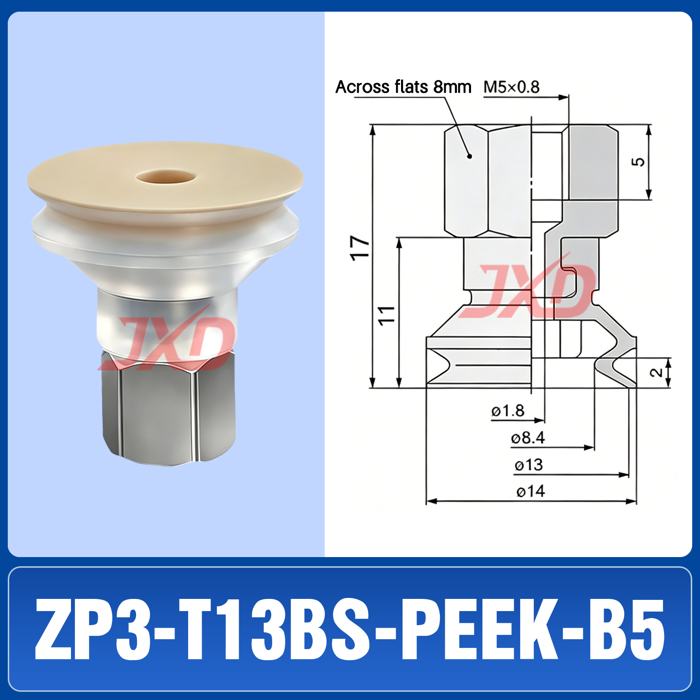 ZP3-T13BS-PEEK-B5 Non-Marking Suction Cup - Image 1