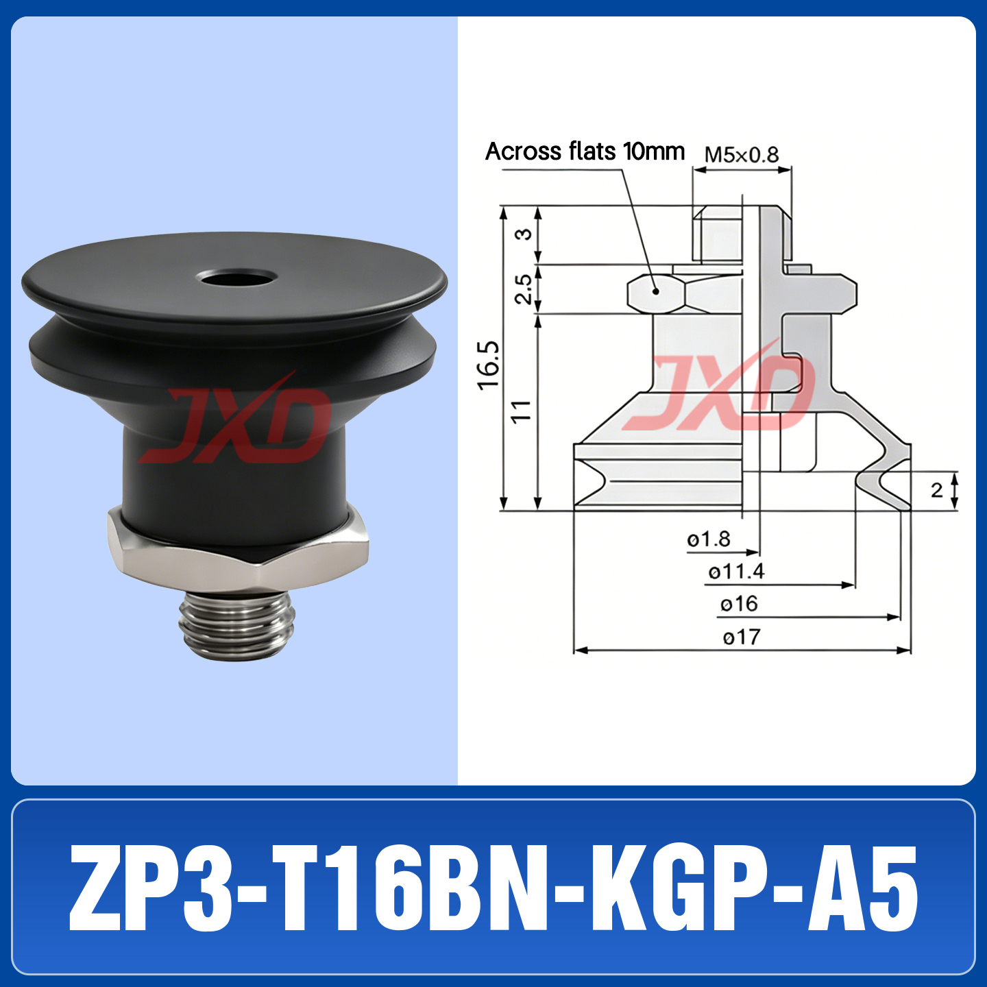 ZP3-T16BN-KGP-A5 Non-Marking Suction Cup - Image 1