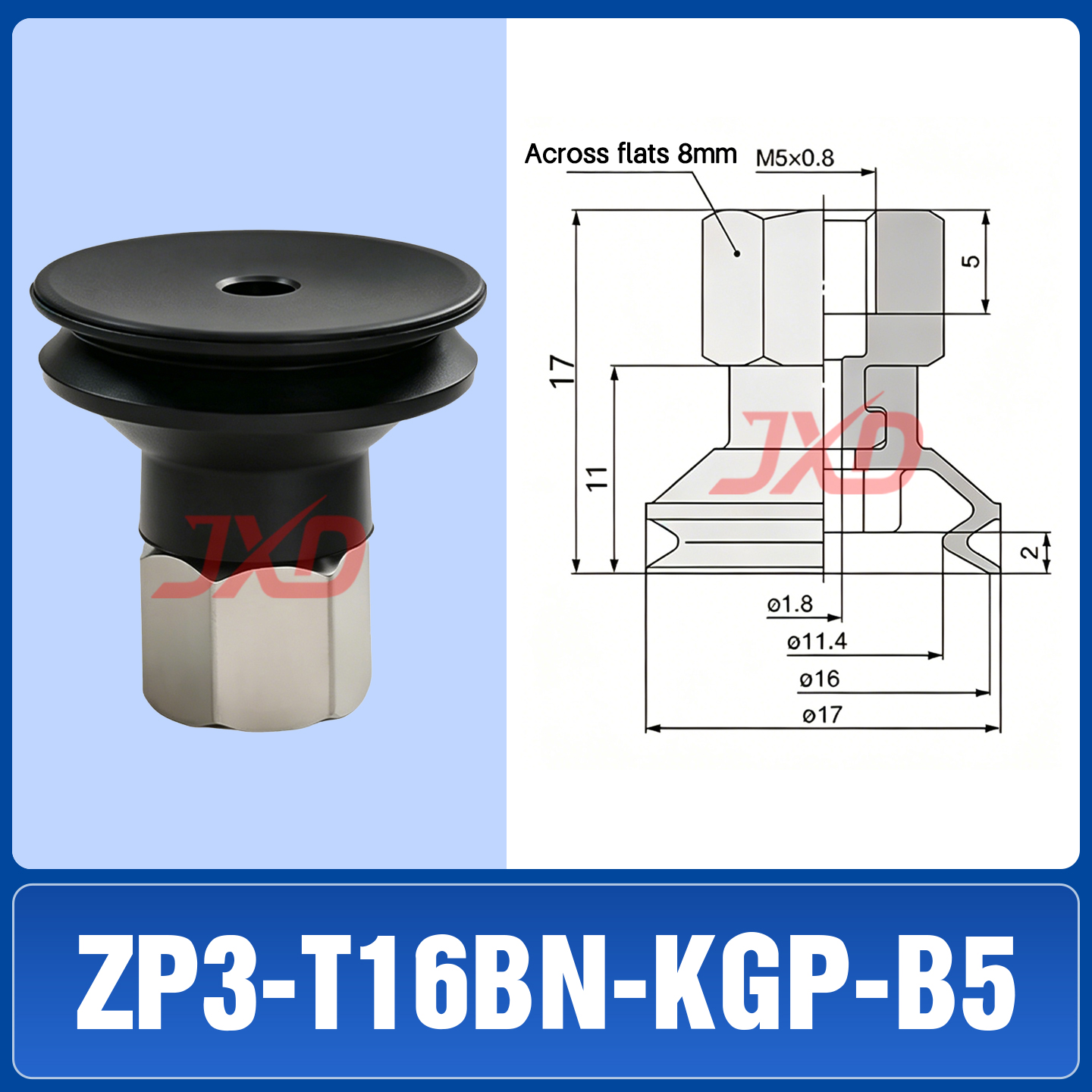 ZP3-T16BN-KGP-B5 Non-Marking Suction Cup - Image 1