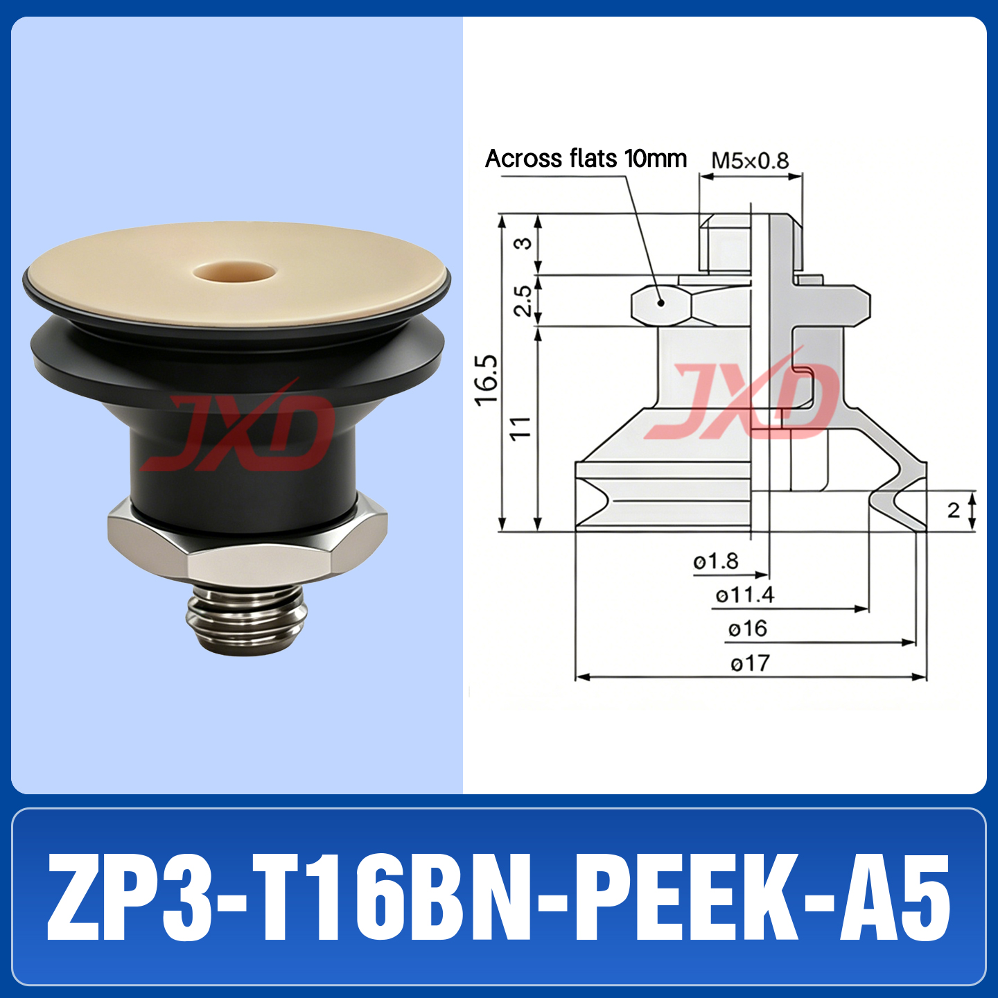 ZP3-T16BN-PEEK-A5 Non-Marking Suction Cup - Image 1