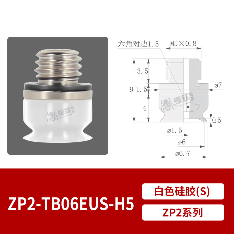 ZP2-TB06EUS-M5 Flat Suction Cup with Fitting