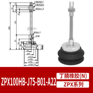 ZPX100HBNJ75-B01-A22 Heavy Duty Suction Cup