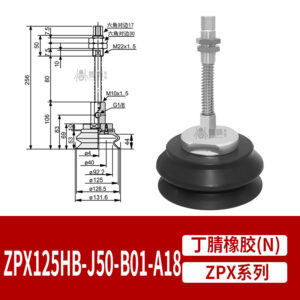 ZPX125HBN-J50-B01-A18 Heavy-Duty Flat Suction Cup